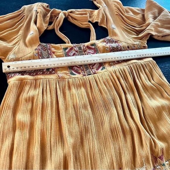 Free People Rhiannon Embroidered Mini Dress Long Sleeve - Picture 8 of 9